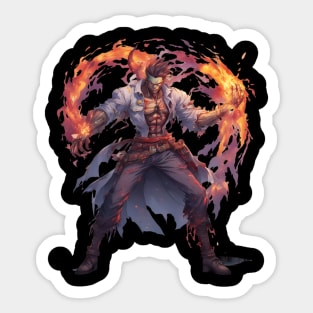 Anime Fire Magician Sticker